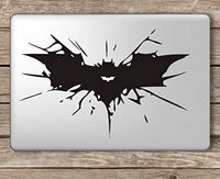 Batman Cracked Symbol - Apple MacBook Laptop Vinyl Sticker Decal, Die Cut Vinyl Decal for Windows, Cars, Trucks, Tool Boxes, laptops, MacBook - virtually Any Hard, Smooth Surface