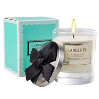 LA BELLEFÉE Scented Candle 7oz Natural Soy Wax Aromatherapy Strong Fragrance of English Pear & Freesia Candle Gift Set With Bow-knot Lid - 45 Hours - 1 Pack