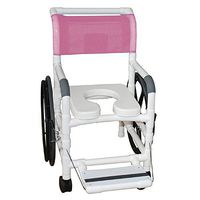 MJM International 131-18-24W-MRI Self Propelled 18" Transport Chair with Full Support Cushioned Seat and Cushioned Back, Royal Blue/Forest Green/Mauve