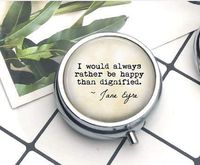 Compact 3 Compartment Medicine Case, Pill Box for Pocket or Purse Pill Box Decorative Pill Case with Gift Box ane Eyre