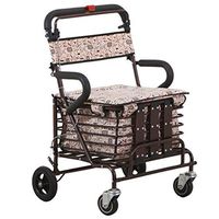 Seat & Roller Bar Covers Walker 4 Wheel Walker Shopping Helper Patient Fracture Walking Aid Convenient Folding Carrying Elderly Armrest Crutches (Color : A, Size : 504687cm)