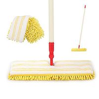 CLEANHOME Microfiber Flip Mop for Tile Floor with 2 Washable Mop Pads-Professional Hardwood Floor Dust Mop-360 Dry and Wet Cleaning Mopping,Yellow