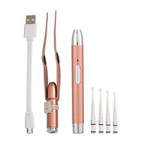 2Pcs Ear Cleaner Wax Removal Tool,USB Charging Ear Wax Pick Tweezers Spoon Set withLED Light Ear Care Tool for Kid or Adult