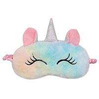 ZTL Unicorn Sleep Mask Cute Unicorn Horn Eye Mask Soft Plush Blindfold Eye Cover for Kids Girls Women