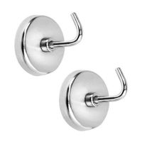 PRIMADA Extra-Strong Set Magnetic Hooks, 2pc, Chrome