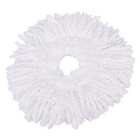 Cleaning Pad Microfiber Mop Head Household Magic Replacement Refill with 360°Spin (White)
