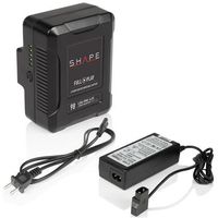Shape Full Play 14.8V 98Wh 6.8Ah Rechargeable Lithium-Ion Gold-Mount Battery with Portable D-Tap Travel Charger for Broadcast Video Cameras