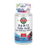 KAL B-6, B-12, Folic Acid ActivMelt | Healthy Heart & Energy Support | Natural Berry Flavor | 60 Micro Tablets, 60 Serv.