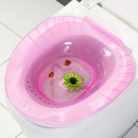 YAOBAO Sitz Bath Over-The-Toilet Perineal Soaking Bath with Flusher, for Hemorrhoidal Relief, Pregnant Women,The Elderly, Post-Episiotomy Patients and Sedentary Worker,Pink