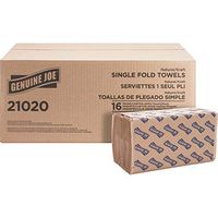 Genuine Joe GJO21020 1-Ply Single-foCSLD Paper Towel, 10-1/4" Length x 9.10" Width, Natural (Case of 16 Packs, 250 sheets per Pack)