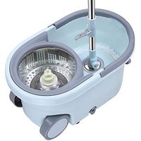 Broom and Dustpan with Long Handle Telescopic Upri Rotating mop - Stainless Steel Lazy mop, Household Absorbent mop