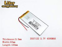 3.7V 4500mAh 3557122 Lithium Polymer Ion Rechargeable Battery Lithium Polymer Li-Po Battery for MP4 GPS MP3 Bluetooth Stereo DIY Gift