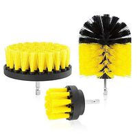 HOLYSTEED Drill Brush Set Attachment Power Scrubber Brush for Bathroom, Grout, Tub, Shower, Tile, Floor, Kitchen, Tires & Wheels and More 3 Pack Kit - Yellow