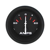 Sierra International 68356P 60-0-60 Dial Range Scratch Resistant Curved Glass Lens Amega Domed Ammeter, 2"