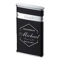 Personalized Groomsmen Caseti Flaco Ultra-Thin Torch Flame Cigar Lighter