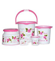 Cello Blossom 5 Piece Plastic Bucket, Big