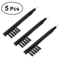 Rosenice 5 Pcs Hearing Aid Cleaning Brushes with Wax Loop and Magnet (Black)