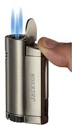 Personalized Visol Elbert Silver Triple Flame Torch Lighter - Free Engraving (Text)