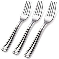 Kaptin 108 Pcs MINI - 4 Inches Silver Plastic Forks,Heavy-duty Stainless Steel Appetizer Disposable Forks,Dessert Forksfor Parties,Weddings,and Catering Events