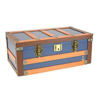 Humidor Supreme Admiral Cigar Humidor, Holds 120 Cigars, Blue, Trunk Style, Leather, Solid Wood