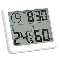 Outgeek Hygrometer Thermometer Self Stand Smart Digital Indoor Thermometer with Clock
