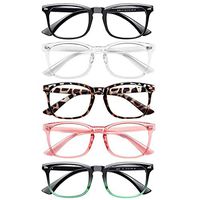 Blue Light Blocking Glasses - 5Pack Square Fashion Computer Reading/Gaming/TV/Phones Glasses for Women and Man, Anti Glare, UV 400