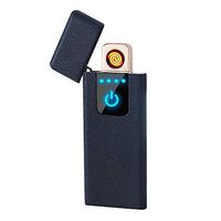 LINGAN USB Lighter Slim Lighter Portable Rechargeable Flameless Windproof Electronic Smart Fingerprint Sensor Double Side Cigarette Ignition
