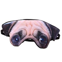 Supvox Eye Mask Cover Blindfold Sleeping Night Mask for Home Travel 3D Dog (Pug)