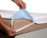 Essential Medical Supply Quik-Sorb Quilted Birdseye Hospital Bed Size Reusable Underpad with Straps, 36 inch X 80 inch, 12 Count