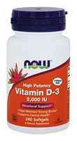 Now Foods, Vitamin D-3 High Potency, 2,000 IU, 240 Softgels