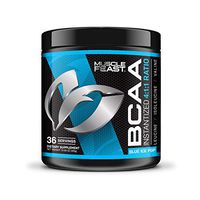 MUSCLE FEAST BCAA Powder 4:1:1 Ratio, Keto Friendly, Sugar Free, Post Workout Recovery, 36 Servings (300 Gram, Blue Ice Pop)