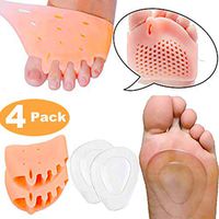 Gel Metatarsal Pads Forefoot Cushion, Ball of Foot Cushion Inserts Callus Pad Breathable for Mortons Neuroma Corn Metatarsal Foot Metatarsalgia Pain Relief Forefoot Cushioning-4 Pieces