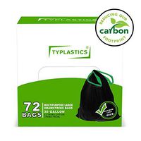 TYPLASTICS 30 Gallon Drawstring Trash Bags - Multipurpose Indoor Outdoor Large Garbage Bag (72 Count)