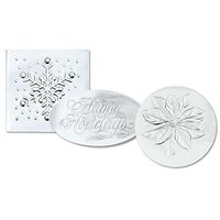 Holiday Assortment Embossed Foil Seals, 45 Count (Silver)