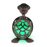 Solar Lighted Freestanding Cozy Aesthetic Metal Turtle, Includes 1 AAA Rechargeable Battery, Solar Powered Via Built-In Solar Panels, Measures 8.5" L x 7" W x 14.5" H in Brown/Green