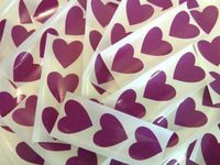 Minilabel 28X28mm Heart Shaped Coloured Plastic Seal Stickers Durable Sticky Vinyl Labels Purple