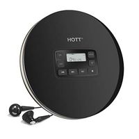 Portable CD Player with Headphones, HOTT Walkman CD Player with USB Cable, Personal Compact CD Player with LCD Display, Anti-Skip Protection, Small Music Player for Car (Black)