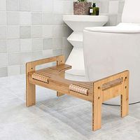 Luonita Bamboo Squatting Toilet Stool 7” or 9” Adjustable Bamboo Luxury Squatting Toilet Stool with Built-in Foot Massager to Boost Blood Circulation for Adults Kids Old Man ，US Shipping