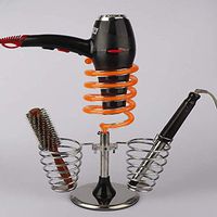 LIUCS Desktop Hairdryer Holder Spiral Holder Stainless Steel Acrylic Holder Hairdresser Beauty Barber Hair Tool Vertical Accessory Tool, Orange