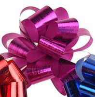 Metallic Pull Bows for Gift-Wrapping, 2-Piece #PS_15160 (4x4", Fuchsia)