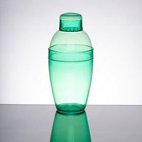 Fineline GREEN 14 oz Plastic Cocktail / Bar Shaker, 1 EACH w/ FDL Party picks