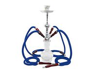 4 hose 20" White Hookah shisha nargila bar smoking lounge glass water Vase new