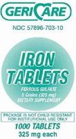 Ferrous Sulfate 325 mg Tablets 1000 ct