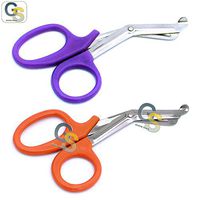 G.S 2 PCS (Purple + NEON Orange) Paramedic Utility Bandage Trauma EMT EMS Shears Scissors 7.25 INCH Stainless Steel