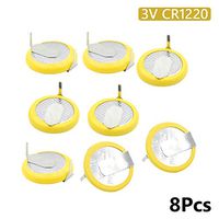 Battery CR1220 3V 2 Tabs Coin Cell for Main Board Toy Electronic Scale 8Pcs