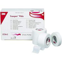 3M Health Care 1534-1 Dressing Tape, 1" x 10 yd. Size, White (Pack of 120)