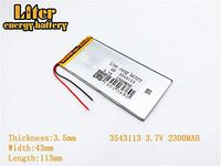 3.7V 2300mAh 3543113 Lithium Polymer Ion Rechargeable Battery Lithium Polymer Li-Po Battery for MP4 GPS MP3 Bluetooth Stereo DIY Gift