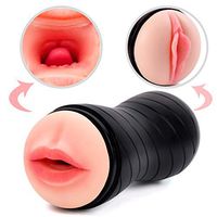 Silicone Dolls Men's Adult Toys,Double Holes Underwear Silicone Artificial 3D Realistic Lifelike Toys for Men 2 Entries Cup Toys, Tshirt Realistic Texture
