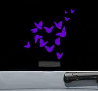 JS Artworks Butterfly Heart Vinyl Decal Sticker (Purple)