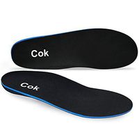 Cok Plantar Fasciitis Insoles, Orthotic Inserts with Arch Support, Pronation for Running, Relieve Flat Feet, High Arch & Foot Pain (Black, 7-8.5)